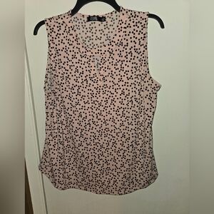 Pink and Black Polka Dot Blouse Size L